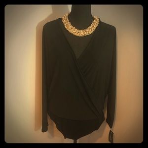 INC Bodysuit Deep Black, New. Macy’s 0x